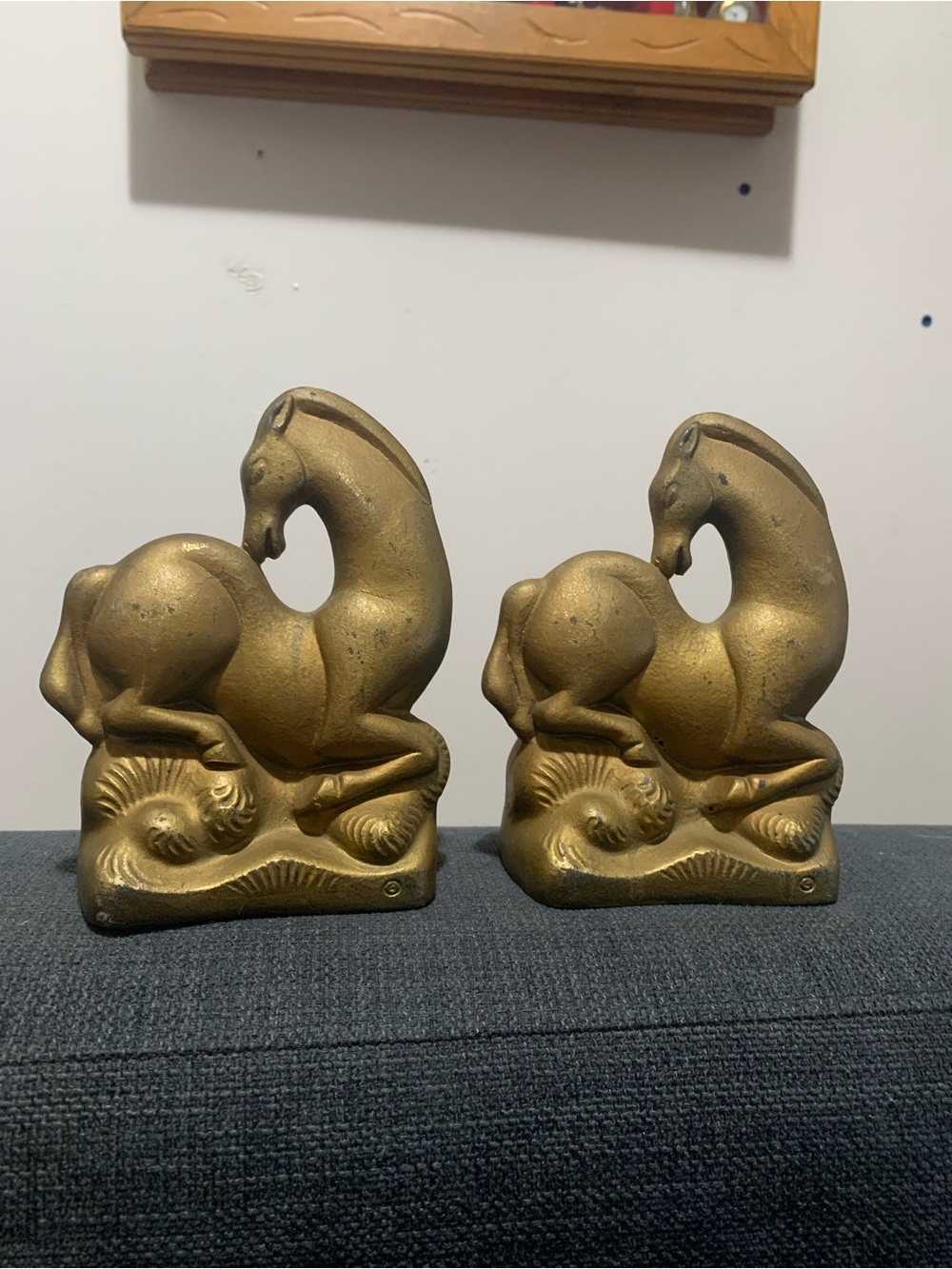Vintage Classical Horse Bookends with Bronze Finish Set of 2